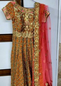 Festive Orange &amp; Gold Embroidered Lehenga Choli