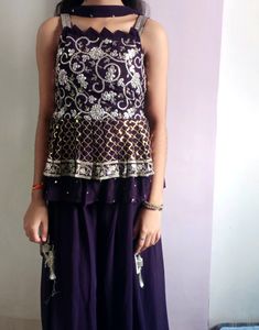 Plazo with short kurti and dupatta