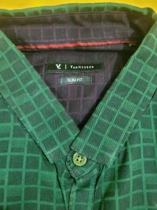 Green Checked Casual Shirt