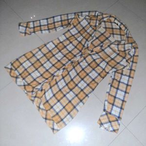 💛 Authentic AND Tartan Plaid Shirt Dress