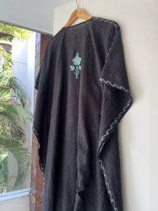 Embroidered Black Kaftan Kurta