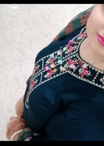 Elegant Embroidered Kurta with sharara and dupatta