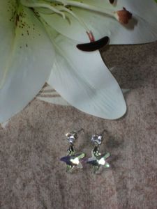 Sparkling Iridescent Star Dangle Earrings
