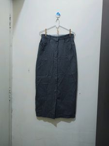 Gloria Vanderbilt Dark Grey Cotton Denim Skirt