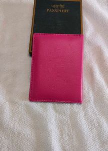 Pink Leather Passport Holder