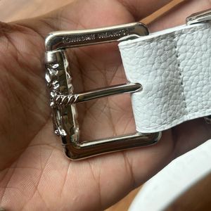 chrome heart style White &amp; Pink Cross Belt