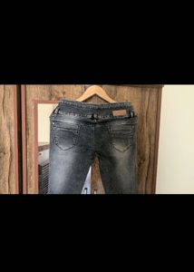 Distressed Black Denim Jeans