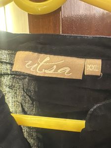 Elegant Black Kurta with Embellished Neckline