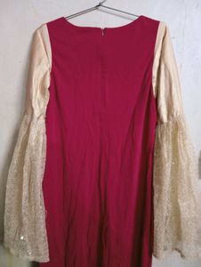 💖 Premium Fuschia &amp; Gold Sequin A-Line Gown