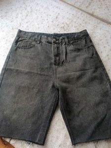 Women's Grey Denim Shorts