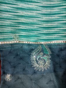 Bohemian Teal &amp; Mint Green Saree