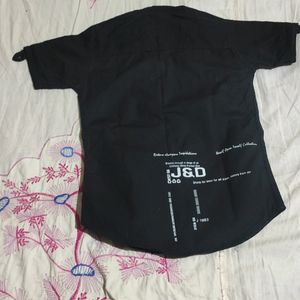 Black Stylish Cotton Shirt For 4 To 6 Years Boy