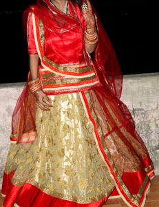 Red Ethnic rajputi poshak