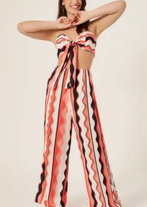 Retro Wave Print Maxi Dress/Jumpsuit