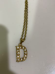 Chic Gold 'D' Initial Necklace