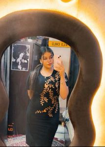 Chic Black Dress with Floral Embroidery