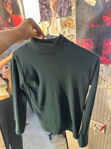 Green Mock Neck Top