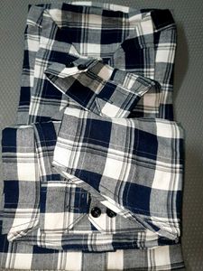 Classic Navy and White Plaid Shirt