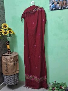 Maroon Embroidered Shawl ♥️