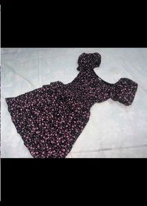 Lolita Floral Puff Sleeve Tiered Dress