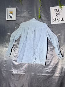 ZARA Light Blue Casual Long Sleeve Shirt
