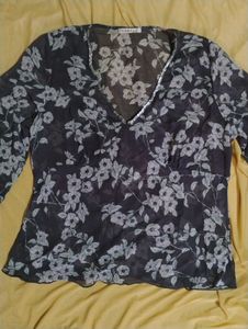 Y2K Sheer Floral Sleeve Top