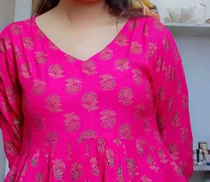 Vibrant Pink Printed Kurta