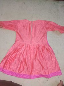 Pink &amp; Orange Ethnic Dress baby frock