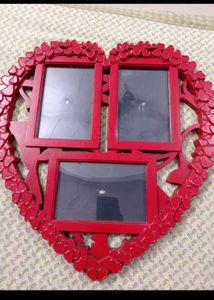 Heart-Shaped 3-in-1 Red Photo Frame – Unique