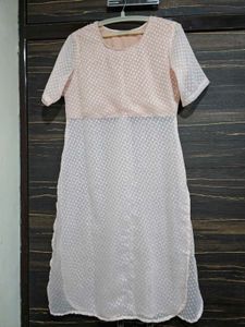 Elegant Pink chevron threaded Kurta
