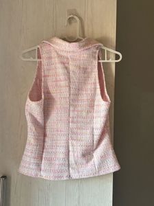 Chic Sleeveless Tweed Vest Top