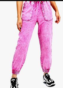 pink Acid Wash Joggers