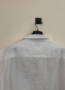 Men's White Linen Short Sleeve Shirt