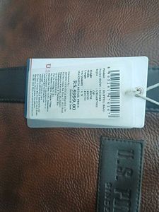 Stylish Brown Faux Leather Duffle Bag