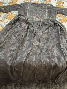 Elegant Grey Dress Material with size 12