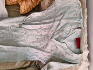 ladies kurta pista green with dupatta