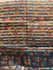 black floral design saree