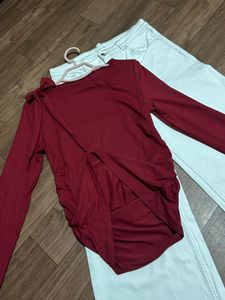 Chic Maroon Long Sleeve Top