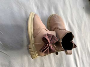 Cute Pink Bow Ankle Boots