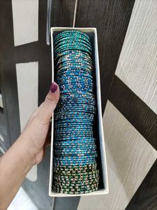 Beautiful Set of Teal &amp; Blue Bangles
