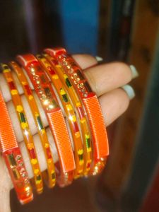 Vibrant Orange Bangles Set