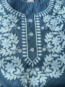 Embroidered Blue short kurta