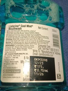 Mouth Wash Listerine Cool Mint 250ml