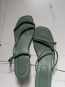 Stylish Green Flat Sandals