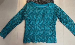 Beautiful Lace Top With Net Sleeves + Lining
