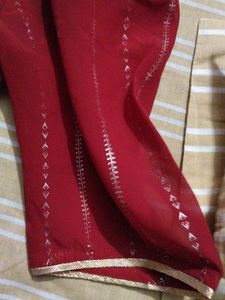 Elegant Red Kurta with black border size m