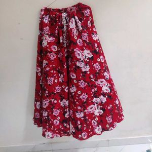 red floral plazo