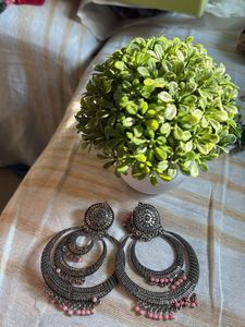 Boho Oxidized Jhumka Earrings