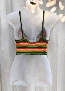 281110. Crocheted Boho Crop Top