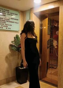 Newme Black Maxi Slip Dress